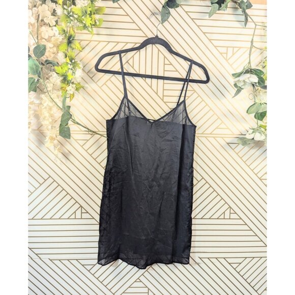 ARITZIA Wilfred 100% COTTON Slip Camisole Dress Spaghetti Strap BLACK Size XS - Picture 1 of 7